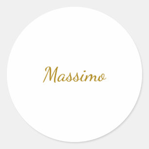 Gouden Kleur Calligrafie Elegante Eenvoudige Naam Ronde Sticker