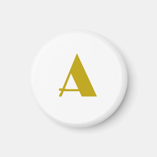Gouden kleur Custom Monogram Initiaal Letter Plain Magneet (Voorkant)