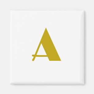 Gouden kleur Custom Monogram Initiaal Letter Plain Magneet