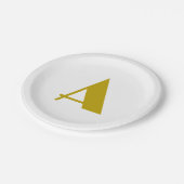 Gouden kleur Custom Monogram Initiaal Letter Plain Papieren Bordje (Gekanteld)