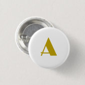 Gouden kleur Custom Monogram Initiaal Letter Plain Ronde Button 3,2 Cm (Voorkant /achterkant)
