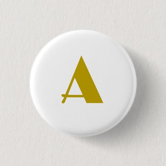 Gouden kleur Custom Monogram Initiaal Letter Plain Ronde Button 3,2 Cm (Voorkant)
