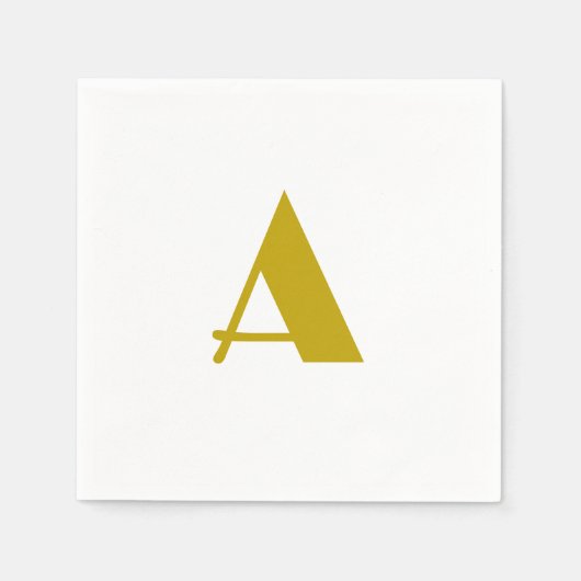 Gouden kleur Custom Monogram Initiaal Letter Plain Servet (Voorkant)