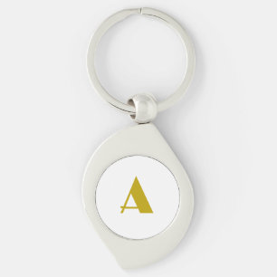 Gouden kleur Custom Monogram Initiaal Letter Plain Sleutelhanger