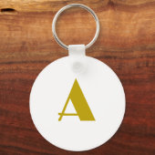 Gouden kleur Custom Monogram Initiaal Letter Plain Sleutelhanger (Voorkant)