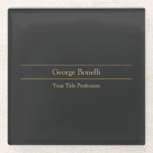 Gouden Kleur Grijs Klassiek Persoonlijk Pas Chic a Glazen Onderzetter