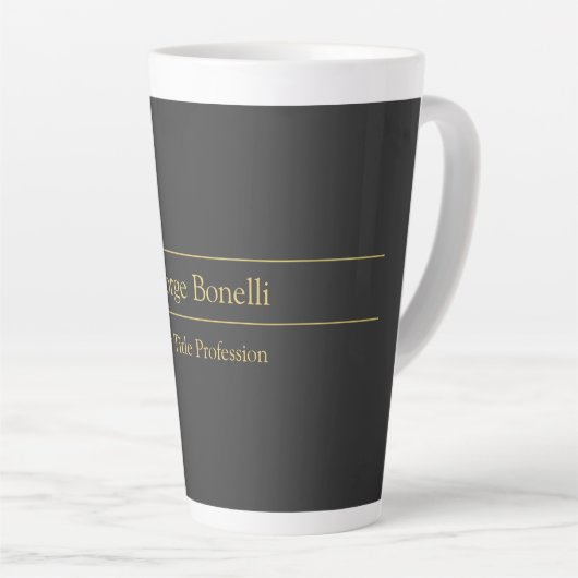 Gouden Kleur Grijs Klassiek Persoonlijk Pas Chic a Latte Mok (Rechterhoek)