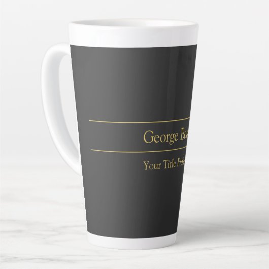 Gouden Kleur Grijs Klassiek Persoonlijk Pas Chic a Latte Mok (Linkerhoek)