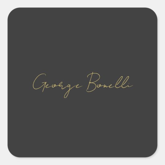 Gouden Kleur Grijs Klassiek Persoonlijk Pas Chic a Vierkante Sticker (Voorkant)