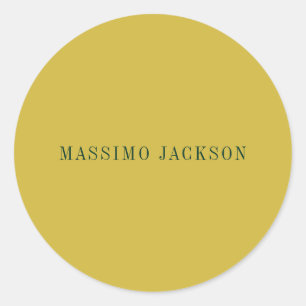 Gouden Kleur Minimalistisch Eenvoudig Modern  Ronde Sticker