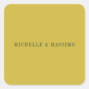 Gouden Kleur Minimalistisch Eenvoudig Modern Vierkante Sticker
