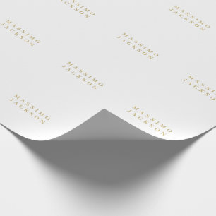 Gouden Kleur Minimalistische Professionele Serif L Cadeaupapier