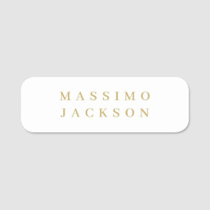 Gouden Kleur Minimalistische Professionele Serif L Naamplaatje