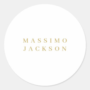 Gouden Kleur Minimalistische Professionele Serif L Ronde Sticker