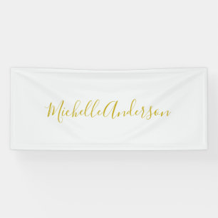 Gouden Kleur Moderne Minimalistische Handgeschreve Spandoek
