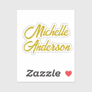 Gouden Kleur Moderne Minimalistische Handgeschreve Sticker