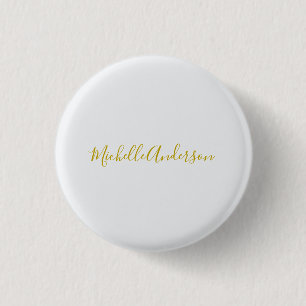 Gouden kleur Moderne Minimalistische Handschrift N Ronde Button 3,2 Cm