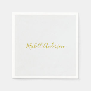 Gouden kleur Moderne Minimalistische Handschrift N Servet