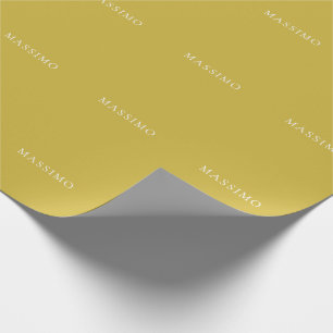 Gouden Kleur Moderne Minimalistische Trend Je Naam Cadeaupapier