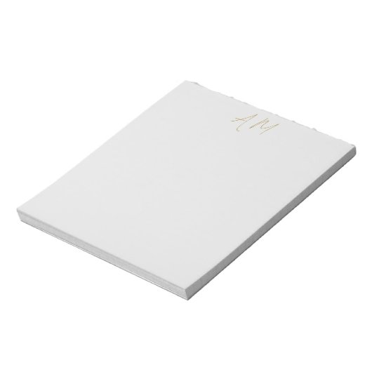 Gouden Kleur Monogram Beginletters Calligraphy Pro Notitieblok (Gedraaid)