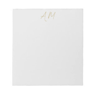 Gouden Kleur Monogram Initiaal Calligrafie Pro Notitieblok