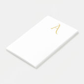 Gouden Kleur Monogram Initiaal Professioneel Wit Post-it® Notes (Schuin)