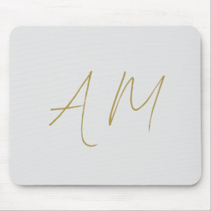 Gouden kleur Monogram Initialen Kalligrafie Pro Muismat