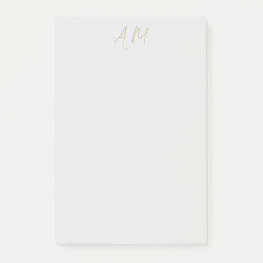Gouden kleur Monogram Initialen Kalligrafie Pro Post-it® Notes (Voorkant)