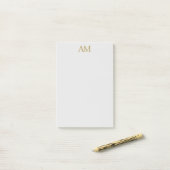 Gouden kleur Monogram Initialen Kalligrafie Pro Post-it® Notes (Op bureau)