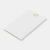 Gouden kleur Monogram Initialen Kalligrafie Pro Post-it® Notes (Schuin)
