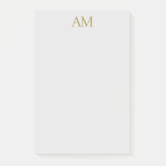 Gouden kleur Monogram Initialen Kalligrafie Pro Post-it® Notes (Voorkant)