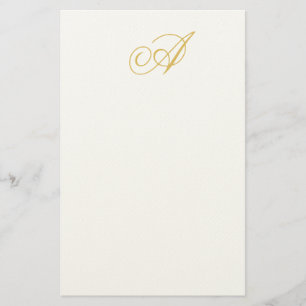 Gouden Kleur Monogram Professioneel Klassiek Initi Briefpapier