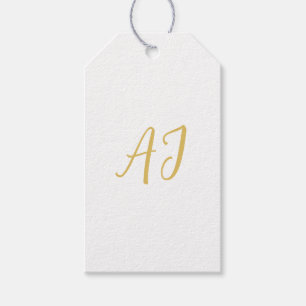 Gouden Kleur Monogram Professioneel Klassiek Initi Cadeaulabel