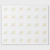 Gouden Kleur Monogram Professioneel Klassiek Initi Cadeaupapier (Vlak)