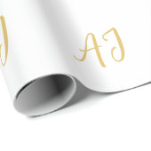 Gouden Kleur Monogram Professioneel Klassiek Initi Cadeaupapier (Rol Hoek)