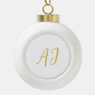 Gouden Kleur Monogram Professioneel Klassiek Initi Keramische Bal Ornament