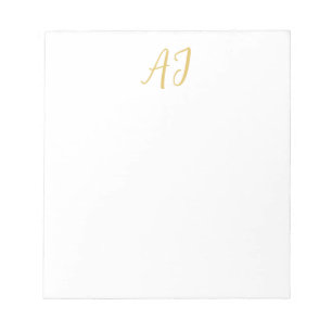Gouden Kleur Monogram Professioneel Klassiek Initi Notitieblok