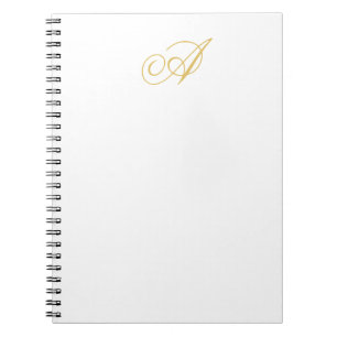 Gouden Kleur Monogram Professioneel Klassiek Initi Notitieboek