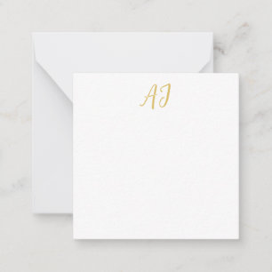 Gouden Kleur Monogram Professioneel Klassiek Initi Notitiekaartje