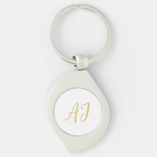 Gouden Kleur Monogram Professioneel Klassiek Initi Sleutelhanger