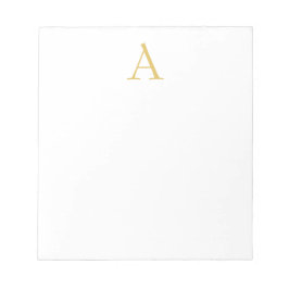 Gouden Kleur Monogram Professioneel Wit Notitieblok