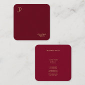 Gouden kleur Monogram Sjabloon Premium Pearl Luxur Vierkante Visitekaartje (Voorkant / Achterkant)