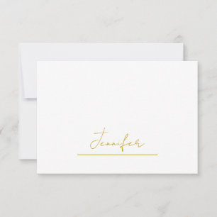 Gouden kleur naam professioneel minimalistisch mod bedankkaart