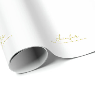 Gouden kleur naam professioneel minimalistisch mod cadeaupapier