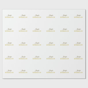 Gouden kleur naam professioneel minimalistisch mod cadeaupapier