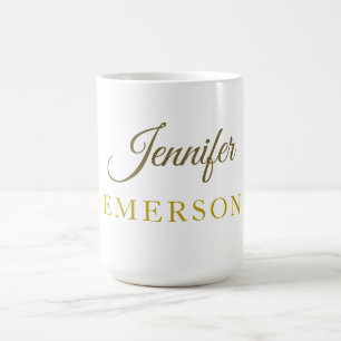 Gouden kleur naam professioneel minimalistisch mod koffiemok