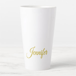 Gouden kleur naam professioneel minimalistisch mod latte mok