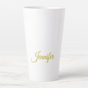 Gouden kleur naam professioneel minimalistisch mod latte mok