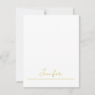 Gouden kleur naam professioneel minimalistisch mod notitiekaartje