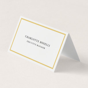 Gouden Kleur Randen Witte Minimalistische Professi Visitekaartjes